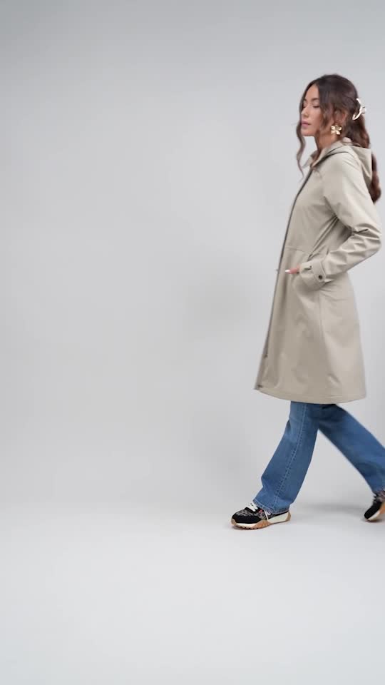 Harcour Tweeta Long Trench Coat Beige (Beige)